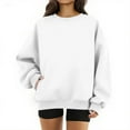 thumbnail image 1 of Oversized Sweatshirts For Women Crewneck Pullover Comfy Hoodies Fall Outfits Fashion 2025 Winter Clothes White M, 1 of 5