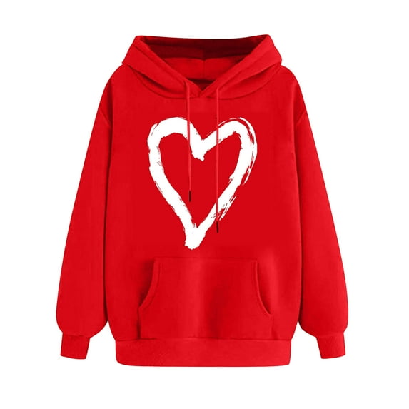Oversized Sweatshirts Valentines Womens Cute Heart Hoodies Pullover Casual Fashion Holiday Outfits