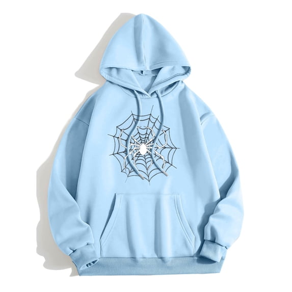 Oversized Sweatshirts for Women Clearance Fall Winter Soft Hooded Long-sleeved Puff One Shoulder Hoody Graphic Leisure Flannel Pullover Sweatshirts(Light Blue,L)