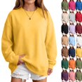 thumbnail image 1 of Oversized Sweatshirts Women Crewneck 2026 Fall Cute Fleece Pullover Top | Loose Fit Long Sleeve Sweatshirt no Hood, Drop Shoulder Tops, Workout Athletic Cozy, Airport Travel Clothes Yellow,XL, 1 of 7