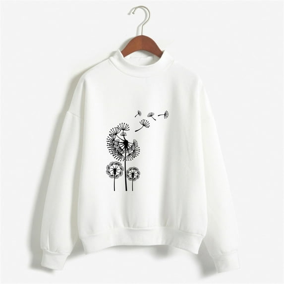 Oversized Sweatshirts for Women Dandelion Print Loose Crew Neck Cute Sweaters Casual Soft Comfortable Streetwear Fall Pullover Long Sleeve Tops 2025 Winter Outfits
