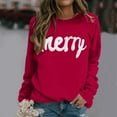 thumbnail image 1 of Oversized Sweatshirts For Women Loose Cute Merry Funny Xmas Letter Printed Long Sleeve Christmas Shirts Casual Comfortable Holiday Pullover Tops Fall Winter Loungewear Outfits Clothes Hot Pink M, 1 of 6
