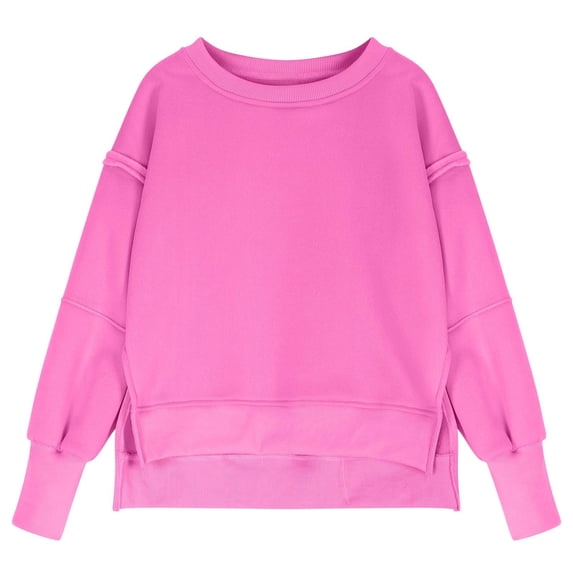 Oversized Sweatshirts for Teen Girls Crewneck Long Sleeve Solid Color Pullover Tops Kids Fall Winter Warm Cute Trendy Clothes