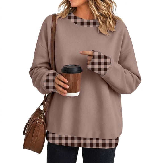 Oversized Sweatshirts for Women Crewneck 2026 Fall Outfits Long Sleeve Pullover Sweatshirt, Soft Loose Basic Tops Rose Gold Xl Byhontri
