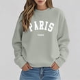 thumbnail image 1 of Oversized Sweatshirts for Women Crewneck Basic 2026 Top Long Sleeve Loose Fit Pullover Sweater Paris Print, 1 of 4
