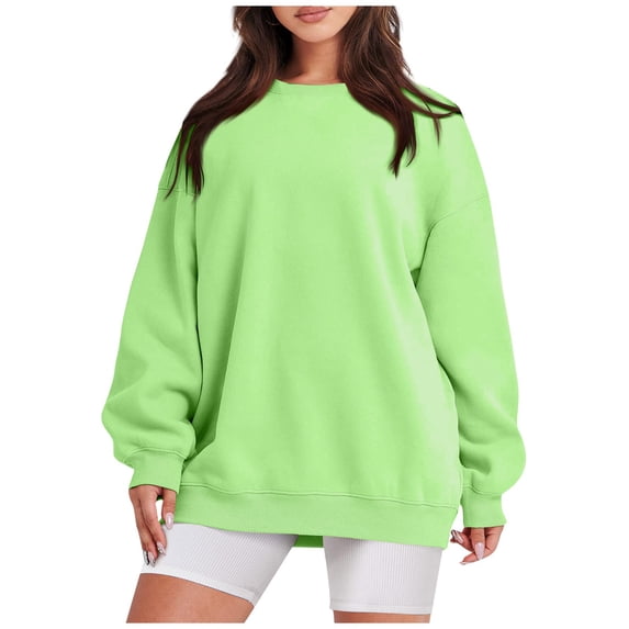 Oversized Sweatshirts for Women Fall Casual Crew Neck Pullover Sweatshirts Soft Comfy Fleece Long Sleeve Sweatshirts, M