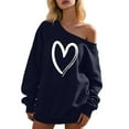 thumbnail image 1 of Oversized Sweatshirts for Women Off Shoulder Long Sleeve Heart Grapgic Boat Neck Tops 2025 Fall Fashion Pullover Sweatshirts Y2K Outfits, 1 of 3