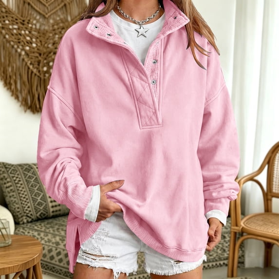 Oversized Sweatshirts for Womens Stand-up Collar Pullover Tops