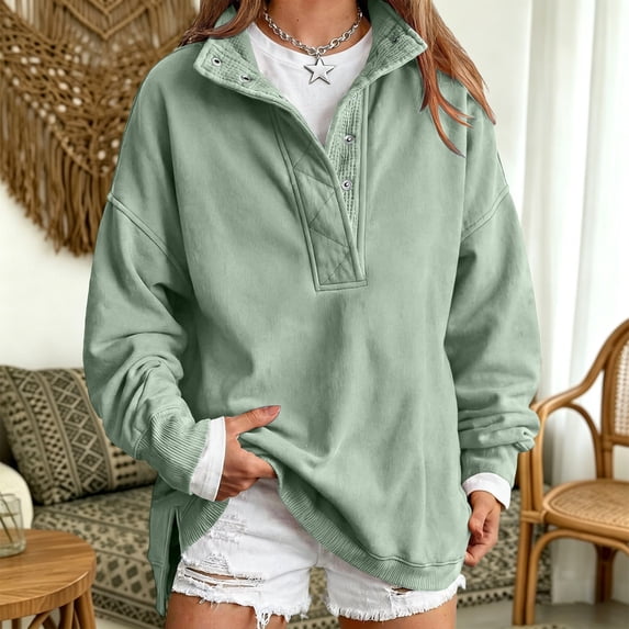 Oversized Sweatshirts for Womens Stand-up Collar Pullover Tops