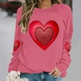 thumbnail image 1 of Oversized Sweatshirts for Womens Valentine's Love Heart Printed Shirts Long Sleeve Round Neck Blouses Valentine's Day Sweater Pullover Tops, 1 of 5