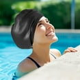 thumbnail image 1 of Swim Cap Silicone, Oversized Elastic Design for Large Heads and Long Hair, Waterproof Temperature Control, Adult Unisex Swimming Gear, Topliu, 1 of 6