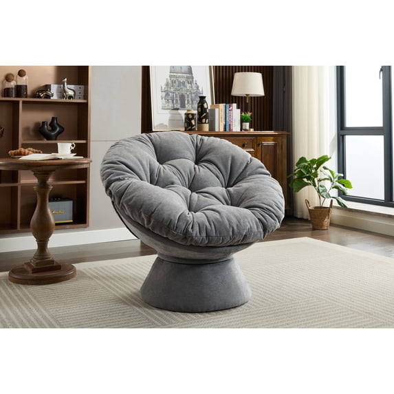 Oversized Swivel Accent Chair, 360° Rotating Barrel Chair for Living Room Bedroom