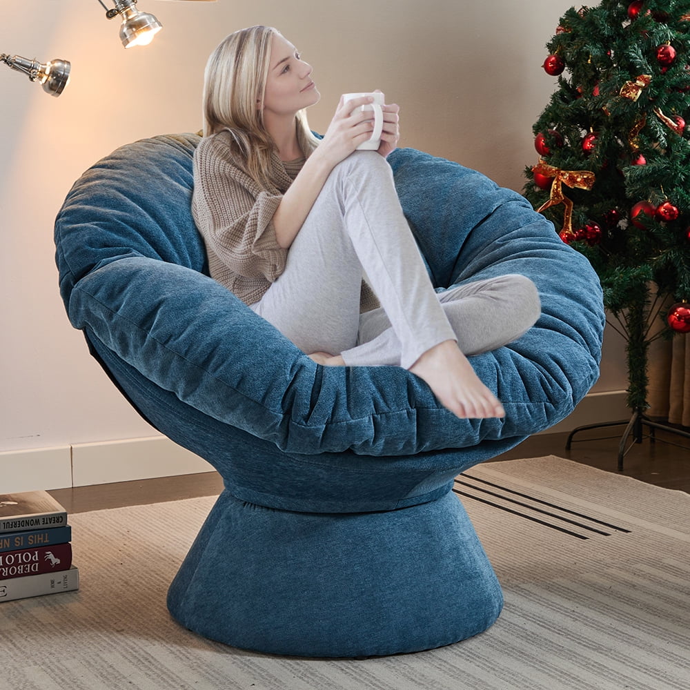 Oversized Swivel Accent Chair, 360 Swivel Barrel Chair, Papasan Chair for Living Room Bedroom