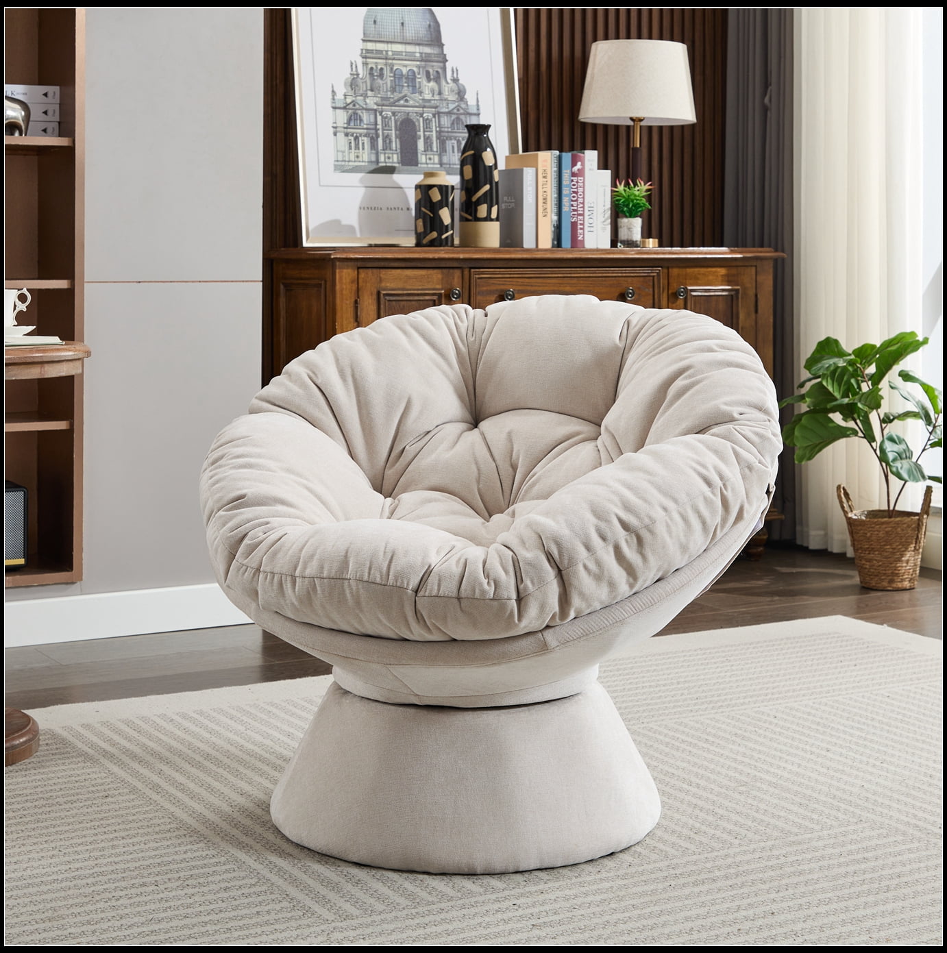 Oversized Barrel Swivel Chair