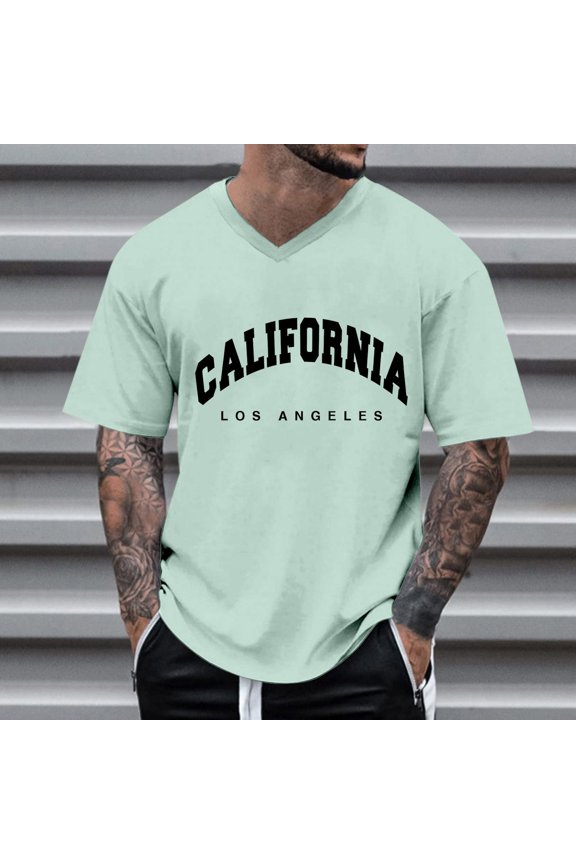 Oversized T Shirt Men's Summer T Shirt Crew Neck Short Sleeve T Shirt with City Print Basic Shirts Men Loose Casual Shirts Sports Shirts Soft T Shirts Tee Shirts Dark Shirt for Men