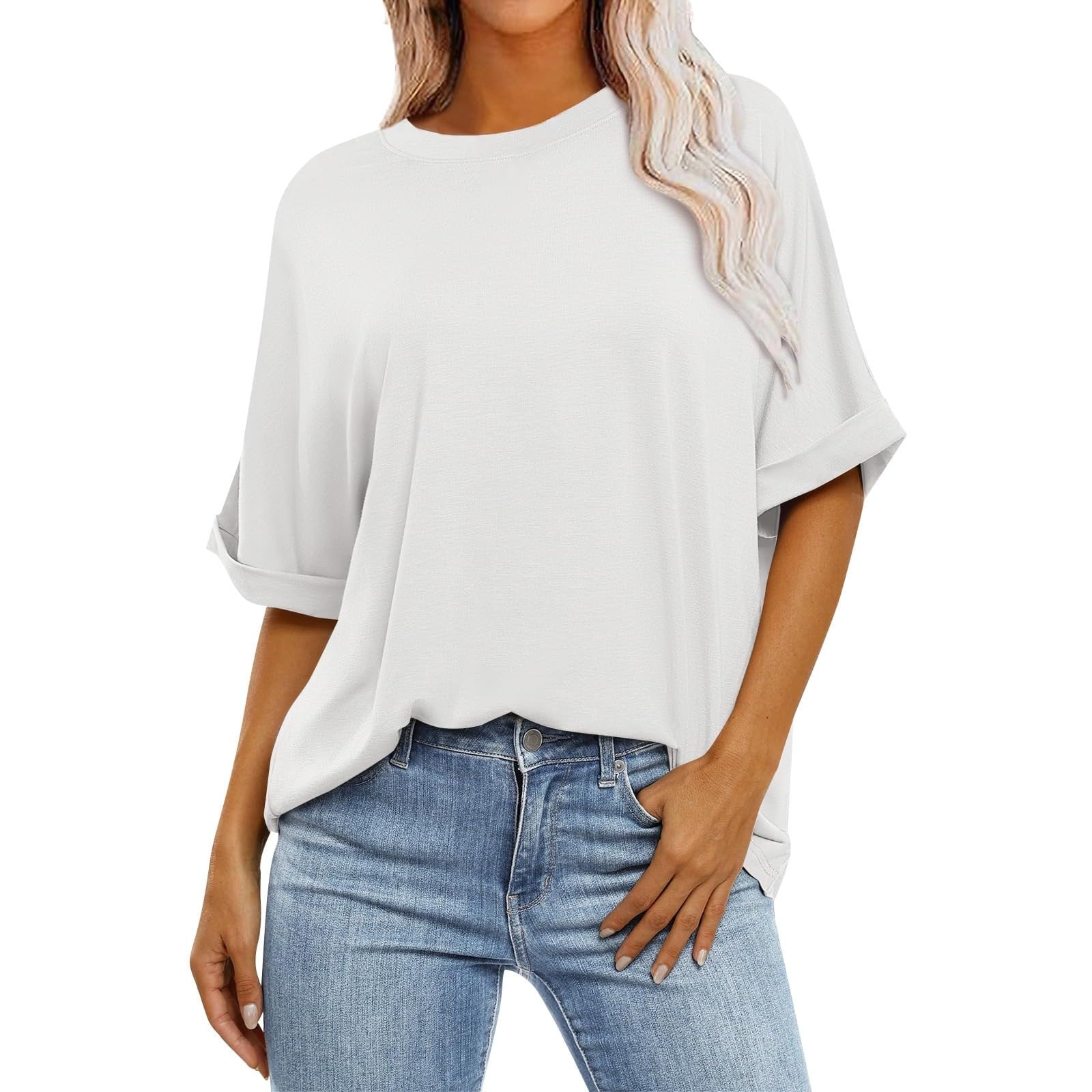 Trendyol Woman Maglietta Oversize In Cotone: Il Basico Girocollo Comodo E Largo Per Un Look Casual E Sportivo - 5