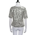 thumbnail image 1 of Oversized T Shirts For Women Fashion Sequins Sparkle Coctail Party Blouse Top Silver XXXXL, 1 of 6