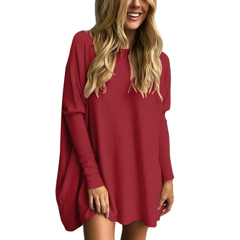Oversized T Shirts For Women Tunic Tops To Wear With Leggings Long Sleeve  Fall Sweaters Dressy Tops 