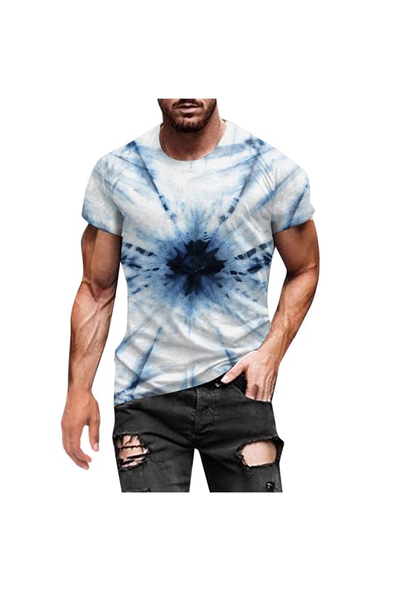 Oversized T Shirts for Men Men's Fashion Summer Neckline T-shirt 3D Printing Pattern Short Sleeve Oversized T Shirts for Men Mens Shirts V Neck T Shirts Men New Arrival Blue 3XL