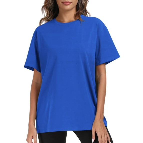 Oversized T Shirts for Women 2025 Summer Fashion Clothing 3/4 Sleeve T-shirt Round Neck Summer Shirt Blouses