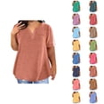 thumbnail image 1 of Oversized T Shirts for Women 2026 Summer Plus Size Short Sleeve V Neck Loose Plain Tshirts Womens Tees, 1 of 8