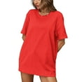 thumbnail image 1 of Oversized T Shirts for Women Fashion Crewneck Short Sleeve Basic Tees Loose Comfy Cute Blouses Y2k Summer Tops Shirts Red XXL, 1 of 9