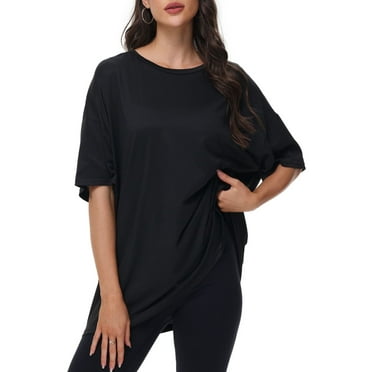 Oversized T Shirts for Women Short Sleeve Crewneck Summer Tops Loose Casual Mama Shirts Basic Tee