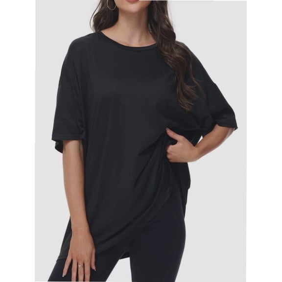 Oversized T Shirts for Women Short Sleeve Crewneck Summer Tops Loose Casual Mama Shirts Basic Tee