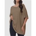 thumbnail image 1 of Oversized T Shirts for Women Short Sleeve Crewneck Summer Tops Loose Casual Mama Shirts Basic Tee, 1 of 6