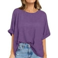 thumbnail image 1 of Oversized T Shirts for Women Short Sleeve Loose Fit Crewneck Summer Tops Casual Basic Rolled Sleeves Tee Shirt, 1 of 6