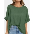 thumbnail image 1 of Oversized T Shirts for Women Short Sleeve Loose Fit Crewneck Summer Tops Casual Basic Rolled Sleeves Tee Shirt, 1 of 6