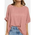 thumbnail image 1 of Oversized T Shirts for Women Short Sleeve Loose Fit Crewneck Summer Tops Casual Basic Rolled Sleeves Tee Shirt, 1 of 6