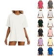 thumbnail image 1 of Oversized T Shirts for Women Summer Casual Soft Lightweight Short Sleeve Crewneck Basic Plain Tshirts Womens Tees, 1 of 5