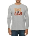 thumbnail image 1 of Oversized Take It Easy Graphic Long Sleeve Crewneck Tee - Heather Grey 3XL, 1 of 4