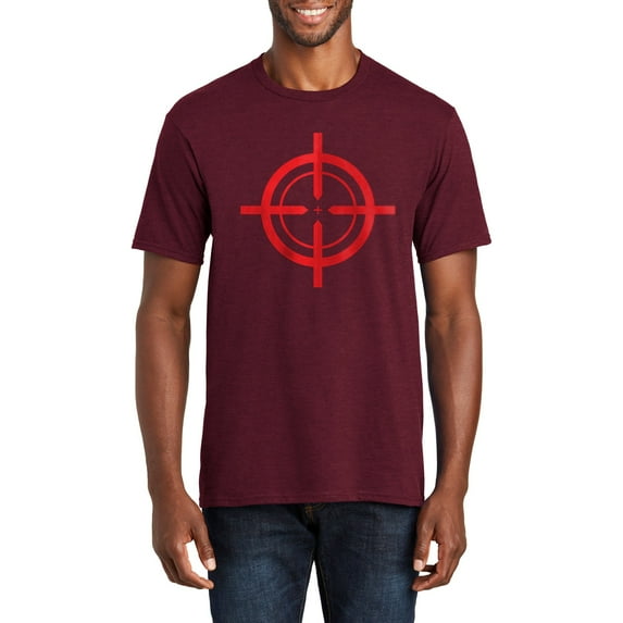 Oversized Target Crosshair Scope Graphic Men's Fan Favorite Crew Neck Tee Shirt - Athletic Maroon 2XL