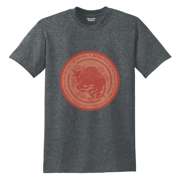 Oversized Taurus Bull Cotton Polyester DryBlend Graphic Shirt - Dk Heather 4XL