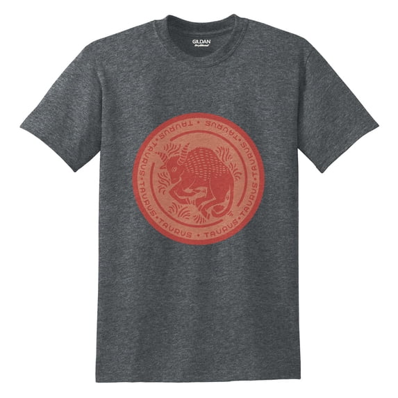Oversized Taurus Bull Cotton Polyester DryBlend Graphic Shirt - Dk Heather 5XL