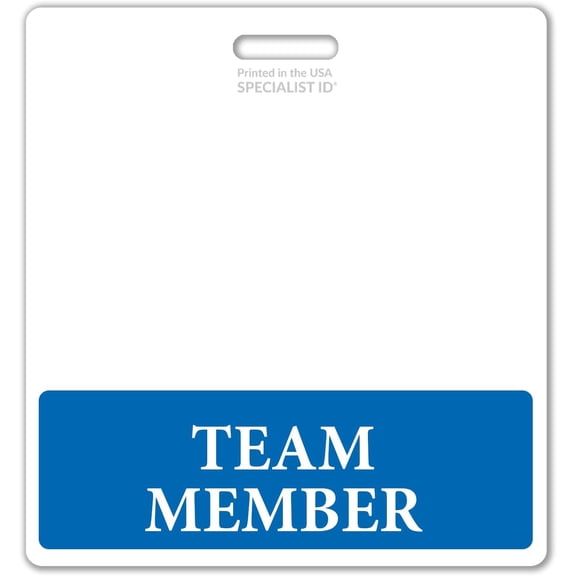 Oversized Team Member Badge Buddy Horizontal - XL Badge Buddies for Team Members - 3 3/8 X 4 1/8 Role Identification Badge Backer Card - USA Printed by Specialist ID (Blue)