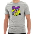 thumbnail image 1 of Oversized Tennis T-Rex Dinosaur Graphic Design Short Sleeve Cotton Jersey T-Shirt - Heather Grey XL, 1 of 4
