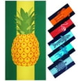 thumbnail image 1 of Oversized Terry Beach Towel 36 x 72 in Soft Giant Huge Pool Swim Towels for Adult Women Big Travel Blanket Cruise Must Haves Vacation Accessories Essentials Gear Stuff Green Yellow Pieapple, 1 of 6