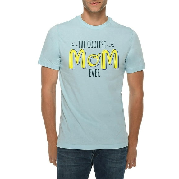 Oversized The Coolest Mom Ever Graphic Design Deluxe Jersey T-Shirt - Blue Mist XL