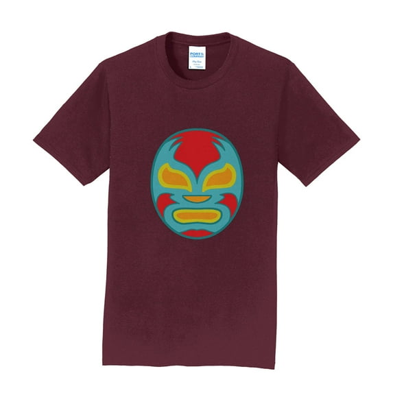 Oversized The Luchador Mask Wrestler Crew Neck T-Shirt Graphic Shirt - Athletic Maroon 3XL