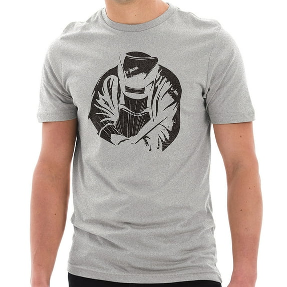 Oversized The Welder Graphic Design Deluxe Jersey T-Shirt - Heather Grey XL