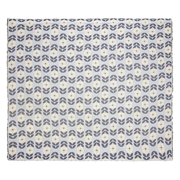 Oversized Throw Blanket for Bed & Couch () - 100% Turkish Organic Cotton & Jacquard Weave with Fringe Tassels - Soft & Lightweight Beach & Throw Blankets - 90" x 90" - Zinnia Party