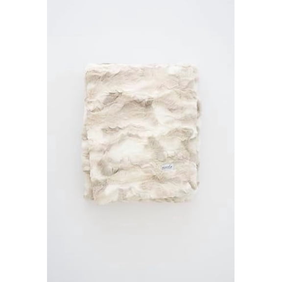 Oversized Throw Blanket Home Decor Warm Elegant Softest Cozy Faux Fur Decorative, Comfy, Cozy, Warm for Sofa Bed (Textured Marbled Ivory, 60" x 80")