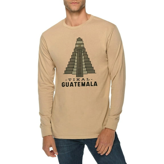 Oversized Tikal Graphic Long Sleeve Crewneck Tee - Mushroom XL