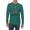 thumbnail image 1 of Oversized Tikal Graphic Long Sleeve Crewneck Tee - Teal 2XL, 1 of 4