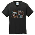 thumbnail image 1 of Oversized Tools Graphic Men's Core Cotton V-Neck T-Shirt - Jet Black 4XL, 1 of 2
