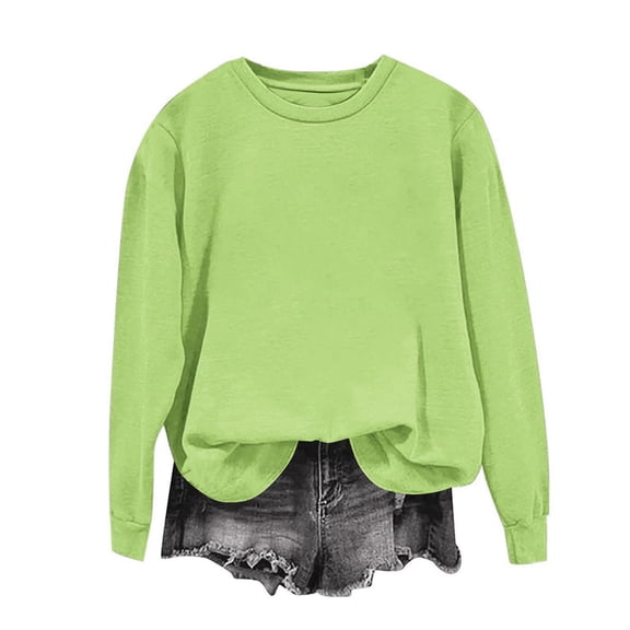Oversized Tops for Women Plus Size New Casual Sweatshirt for Womens Long Sleeve Shirt Oversized Loose Fitted Pullover Tops Fall Clothes Shirt Green XL