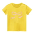 thumbnail image 1 of Oversized Tops for Girl Loose Fitting, Girls' Fashion Casual Cute Printed T-Shirt Round Neck Short Sleeve Tee Tops Yellow 3Y, 1 of 3